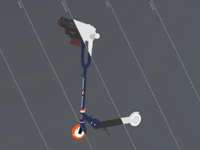 Nerf Blaster Scooter Low-poly 3D model