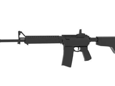 Low poly Springfield Ar15 Free low-poly 3D model