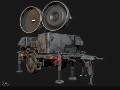 Low Poly PBR Sentinel Radar - HPIR Low-poly 3D model