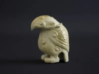 Chinese ancient jade carving eagle eating snake 3D print model