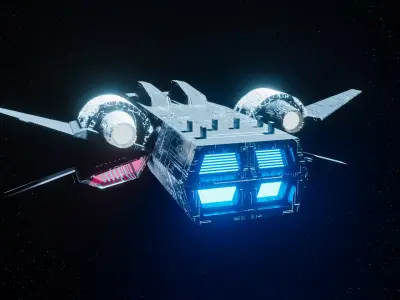 spaceship rendered evee 3D model