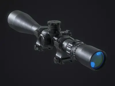 Sniper Scope March-FX 2 5x-25x42mm Low-poly 3D model