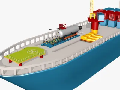 Cargo Tanker Ship 3D model