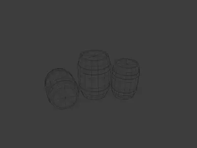 Wooden barrels Low-poly 3D model buy