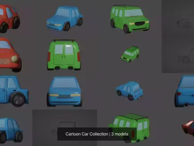 Cartoon Car Collection 3D Model Pack