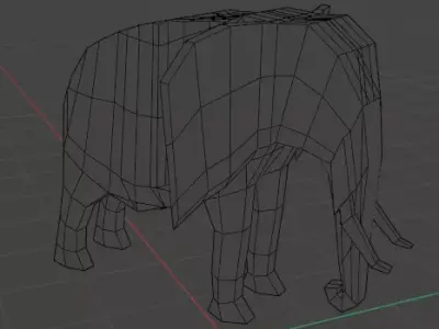 elephant origami Low-poly 3D model
