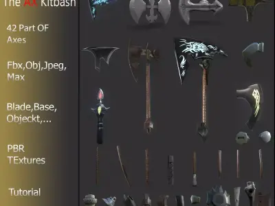 The Axe Kitbash Anf 42 Parts And Tutorial 3D model