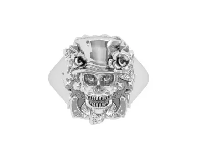 Skull Ring 3D print model 5