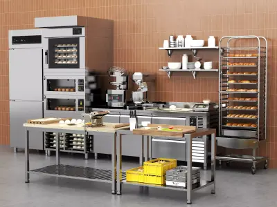 Professional Commercial Bakery And Kitchen Equipment Collection 3D model