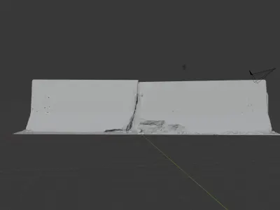 Double Concrete Barrier - Photoscanned Free 3D model