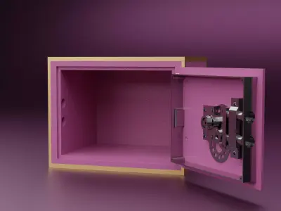 Luxury Pink  Vault Safe Low-poly 3D model