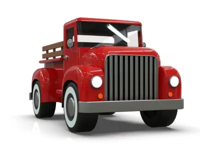 Lowpoly Cartton Truck  Low-poly 3D model