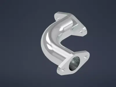 Flanged 90 Degree Elbow Free 3D model