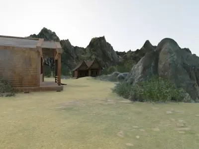 Mountain Village Landscape 3D model order