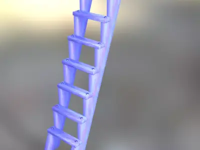 Wooden Stair Ladder 3D model
