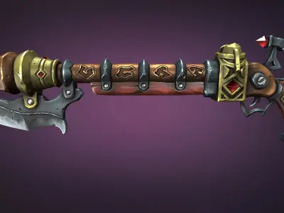 Dwarf musket Low-poly 3D model