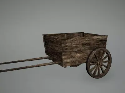 Viking Cart Low Poly Game Ready Low-poly 3D model