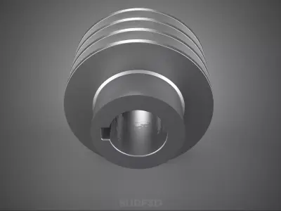 STANDARD 3 THREE TRIPLE GROOVE TRACK PULLEY SHEAVE WHEEL GEAR FE 3D model
