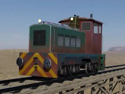 Railway Bridge 3D models complete of locomotive 3D model