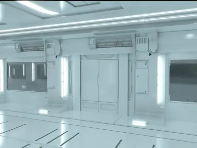  Sci-Fi Futuristic Corridor Modular 