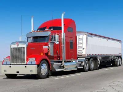 Kenworth W900 Hopper Trailer 3D model