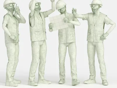 Realistic 3D Construction Worker Outfit - PPE Set Low-poly 3D model