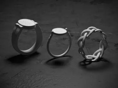 Ancient Rings Low-poly 3D model