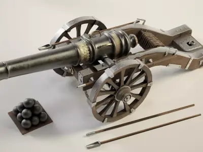 RAMADAN Cannon Low-poly 3D model