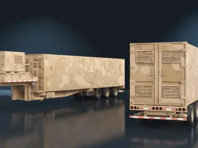 Ground Missile Launcher Sand Camo Color 3D model