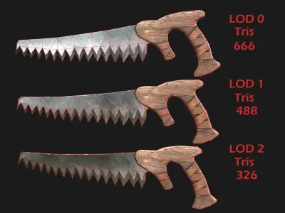 Hand Saw Low-poly 3D model 3