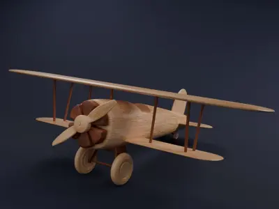 Airplane wooden 3D model