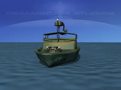 PBR Patrol Boat Riverine 3D model Rigged
