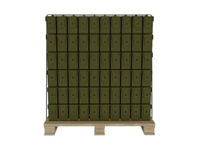 Ammunition Metal Box Palet 3D model