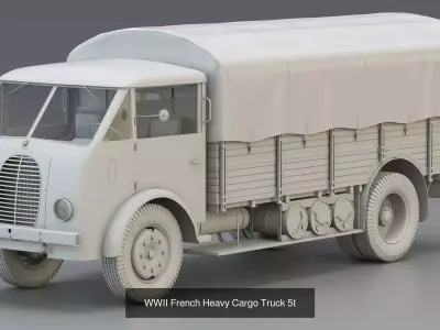 WWII Military Support Vehicles Collection 5 Models 3D Model Pack