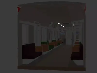 Train Indonesia Interior Low-poly 3D model