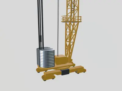 Tower Crane Low-poly 3D model 2