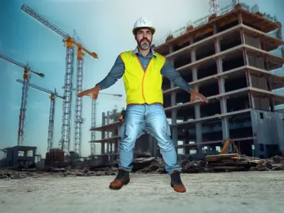 Construction Laborer with High Visibility Vest Low-poly 3D model