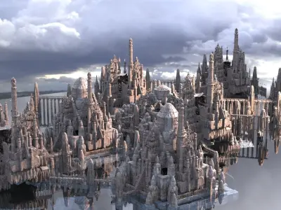 Extended City of Huge port City extended Model  3D model