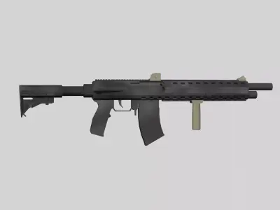Tactical modern semy-automatic shotgun Low-poly 3D model