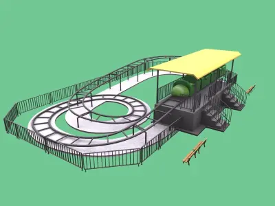 coaster amusment park Low-poly 3D model Low-poly 3D model