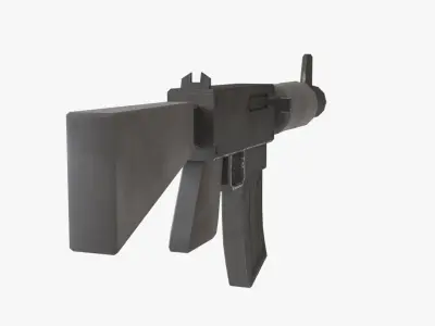 Stylized Machine Gun Free low-poly 3D model