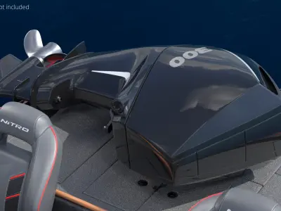  V8 Outboard Engine 300HP Black White 