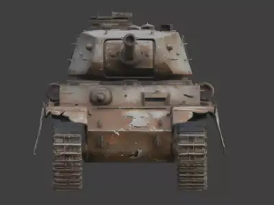 Rusted  Abandoned Heavy Tank 3D Model Low-poly 3D model