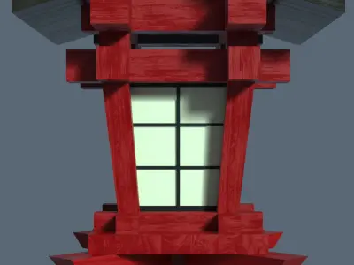Japanese traditional Lantern  Free low-poly 3D model