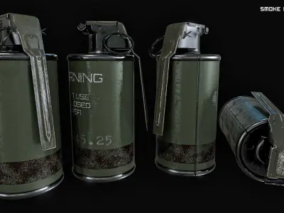 Smoke grenade Low-poly 3D model 2