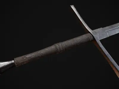PBR Realistic Medieval Greatsword -A Low-poly 3D model
