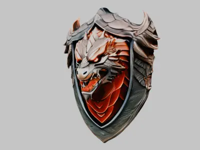 Detailed 3D model of a medieval shield Low-poly 3D model