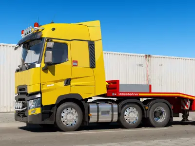 Renault T FlatBed Trailer 3D model