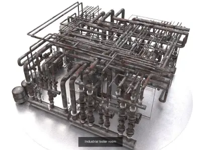 Industrial boiler rooms 3D Model Pack