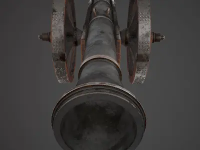 Old Cannon Low-poly 3D model